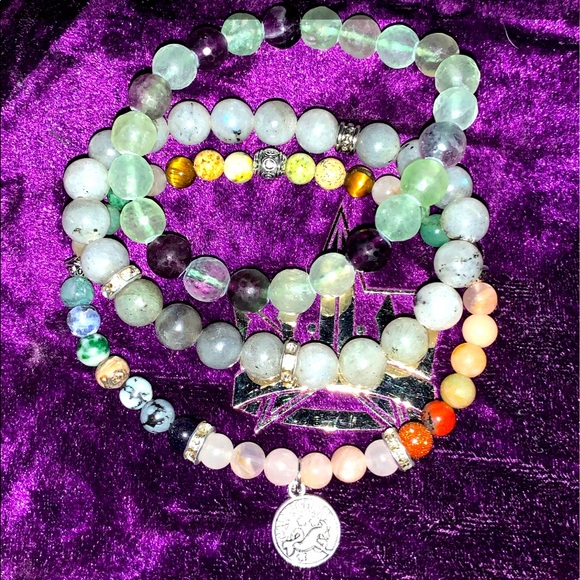 New Handmade Capricorn Zodiac Healing Stack Natural Stone Bracelet Set(Set of 3) - Picture 9 of 16